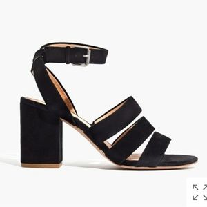 Madewell Maria Suede Strappy Sandal Heels NWT